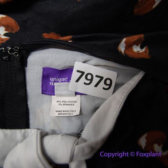 Unique Vintage Gwynnie Bee Black Fox Print Fit And Flare Dress, 0X - Picture 14 of 15